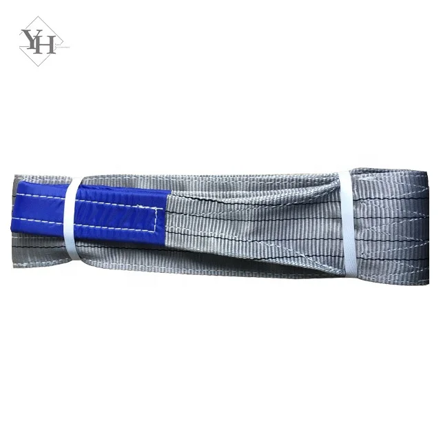 
durable hight quality flat webbing sling gray color 120mm polyester lifting sling 4 Ton webbing sling 