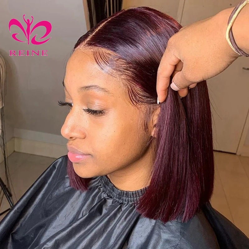 Ombre Bob Lace Frontal Wig  Brazilian Virgin  Vietnamese Hair wig Glueless Short Silky Straight Wig with Pre-plucked Hairline