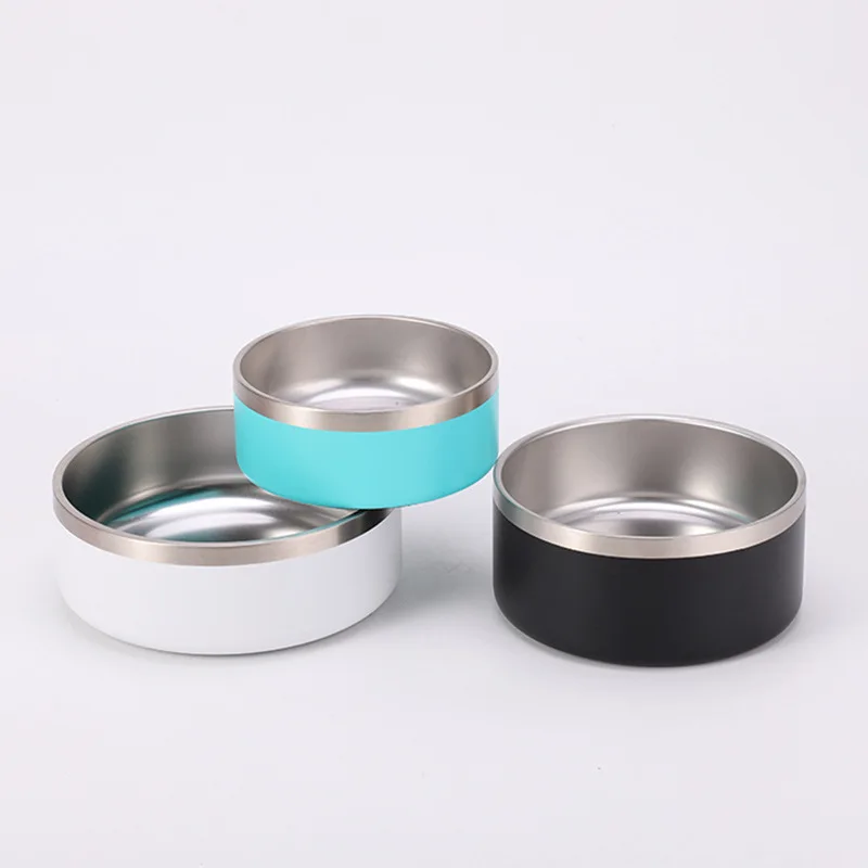 42oz Blank Sublimation Pet Food Feeding Bowl Rounded Stainless Steel Spill Proof Colorful 64oz Powder Coated Dog Water Bowls