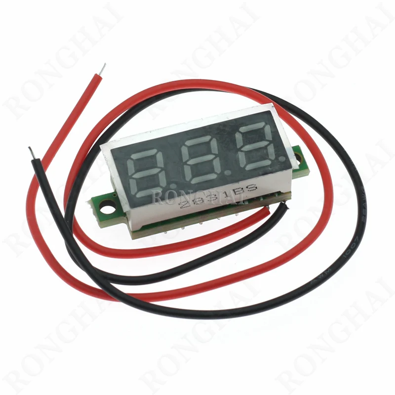 0 28 дюймов DC 2 5 V-40V Мини цифровой вольтметр провода красный синий желтый зеленый светодиодный дисплей экран тестер напряжения