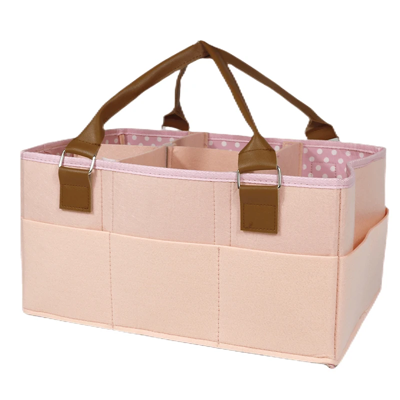 Custom Or Standard Wholesale Price Handle Stroller Organizer Felt Baby Diaper Caddy