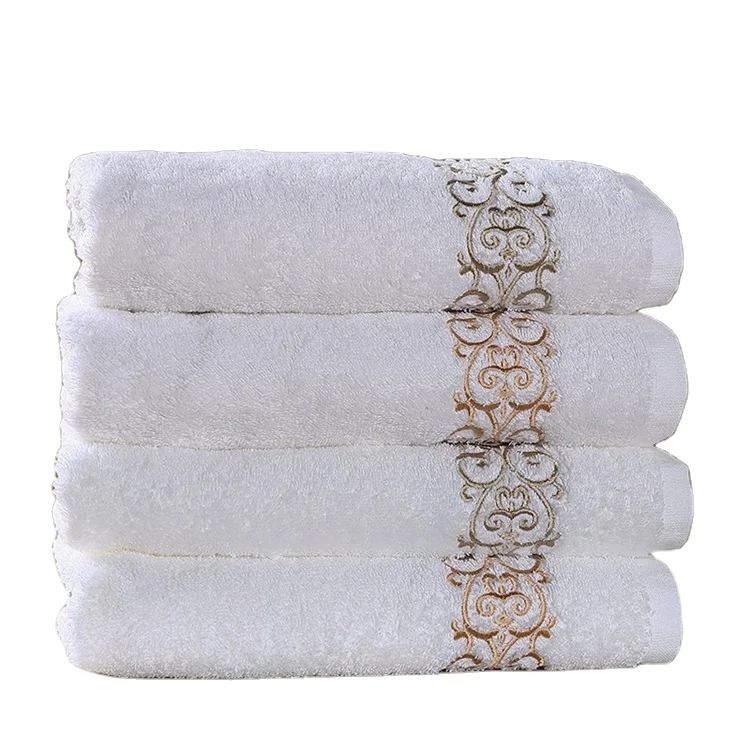 Hot Luxury Comfortable Eco Friendly White 100 Cotton Hotel Bath Towel