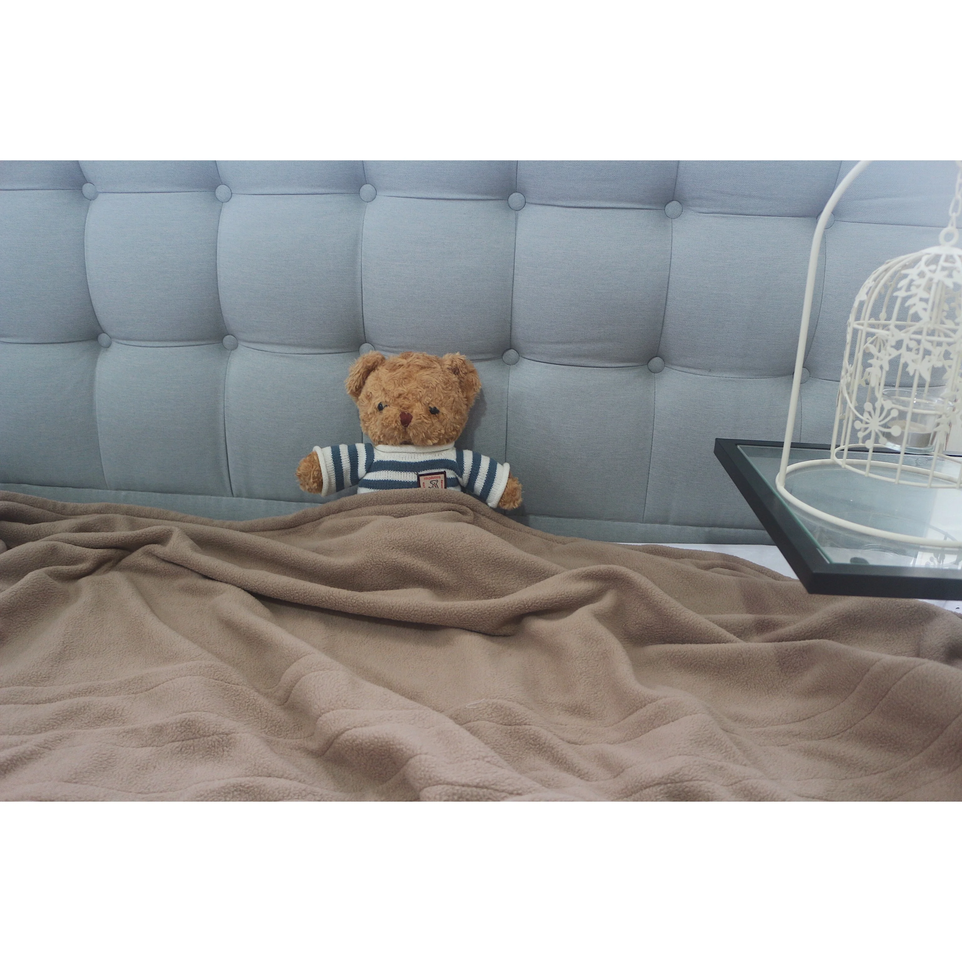 High Quality Rectangle Earth Color Fleece Winter Electric Heating Blanket  cord electric blanket