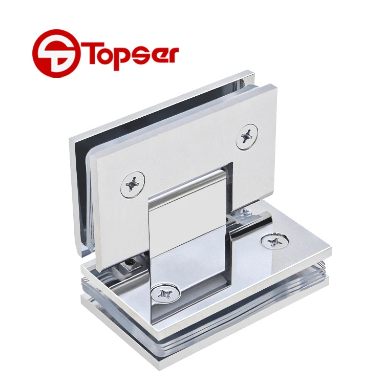 Heavy Duty Solid Brass 90 Degree Double Side Glass to Glass Mount Shower Door Pivot Hinge