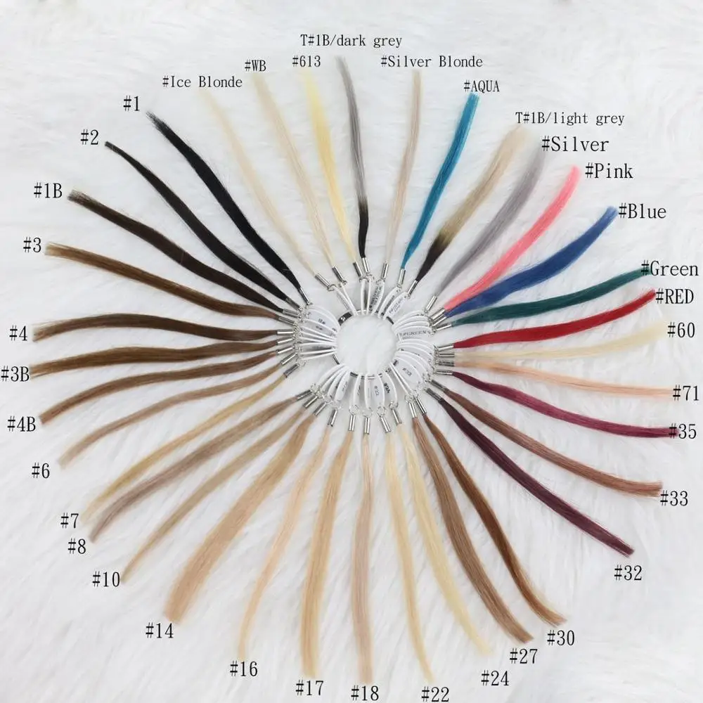 100% Remy Virgin Asian Human Hair Hairdresser  Color Ring Color Chart