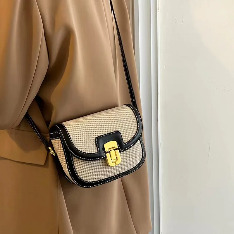 New Trending Fashion Luxury Canvas Mini Purse One Shoulder Saddle Messenger Bags For Women Ladies