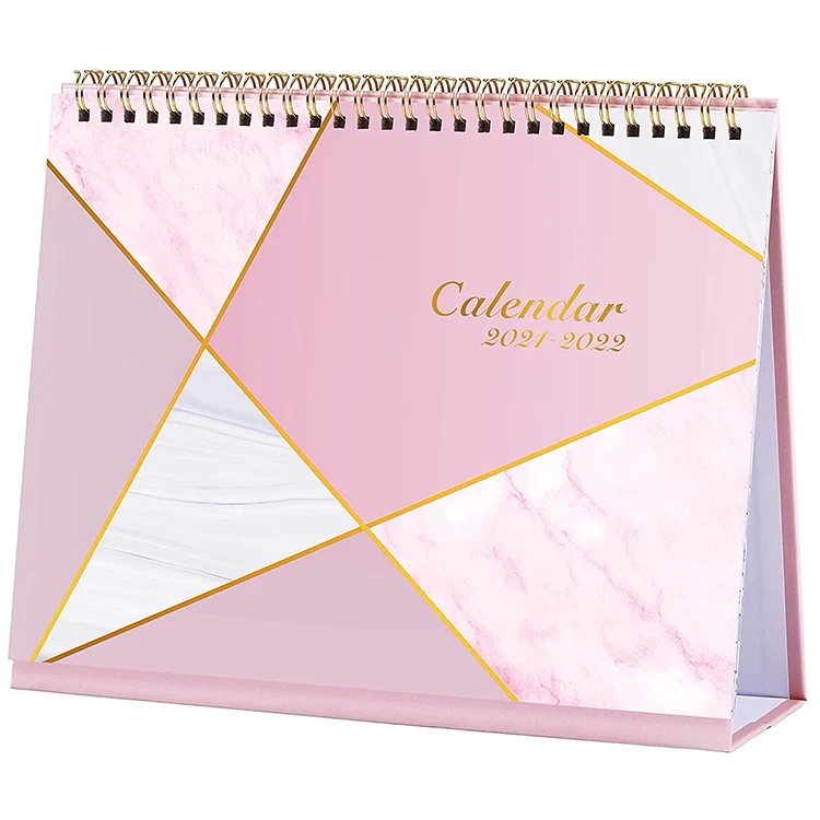 Yearly Wiro Binding Promotional Table Daily Personalized Desktop Custom Desk Calendar 2022 Printers