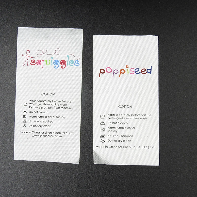 High Quality End Fold Cotton Tag Private Name Logo custom fabric woven labels for clothing oem