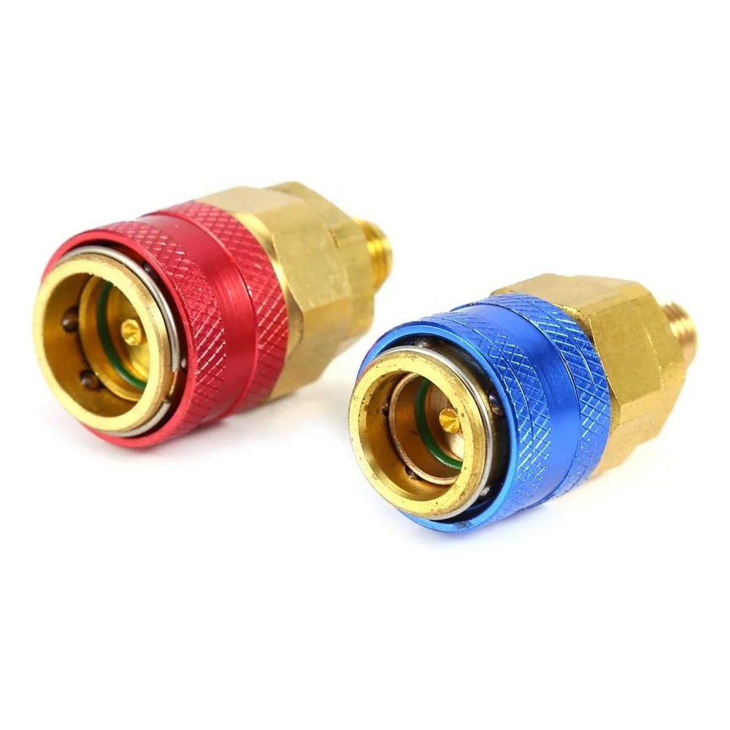 R134A Quick Coupler Adapter Kit Fits for HVAC Freon Manifold