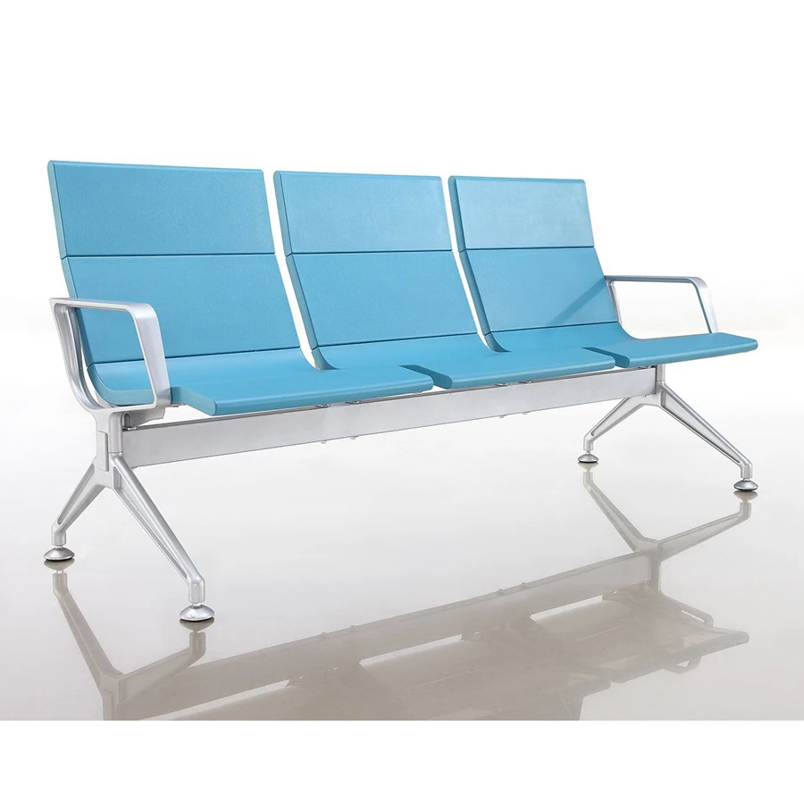 Modern Chrome Steel Waiting Chair 3 Seater D03 Hospital Station Reception Waiting Bench Seat Chair