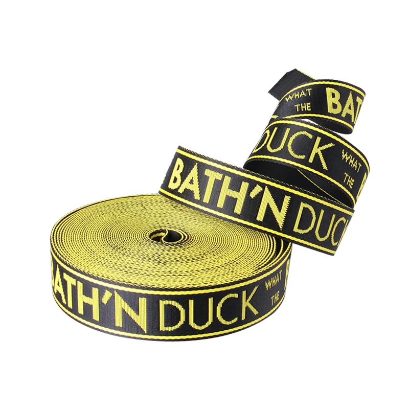 Wedtex Factory Custom Woven Emboss Knit Jacquard Pattern LOGO Recycled Nylon Webbing for Dog Leash & Luggage & Backpack