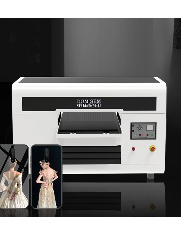 Domsem New A3 Size 30x50cm TX800 Head 3d Effect Phone Case PVC Card Aluminum Cans Uv Led Label Printer For Phone Case Cups