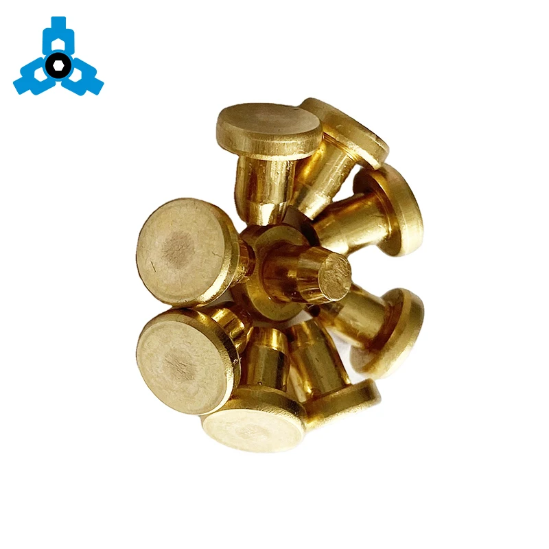 custom hardware screws Solid Pure Copper  Blind Rivets Brass Flat Round Head Metal Pin OEM rivet screw