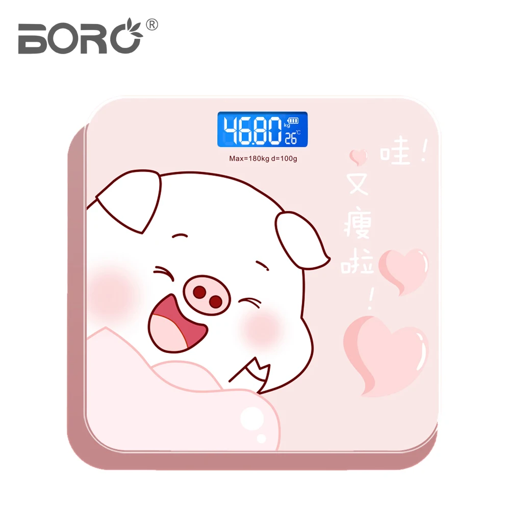 BL-1603 26*26CM electronic digital mini bathroom scales with cartoon pattern