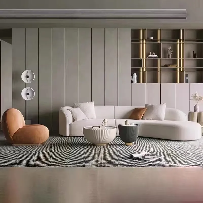 Curved Small House Designer Modern Living Room Sofas For Home Luxury