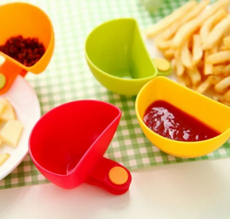 1PCS Assorted Seasoning Sugar Salad Tomato Paste Sauce Dishes Kitchen Clip Bowl Dip Small Clip Seasoning Dish Snack Plate