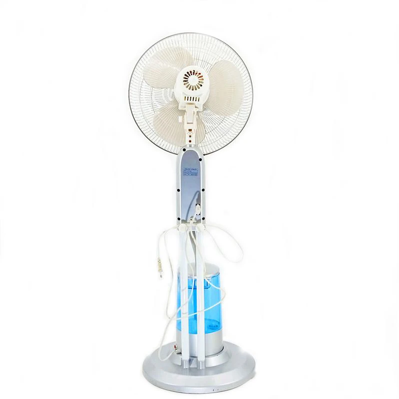16 Inch 220V Industrial Water Spray Mist Stand Fan Electric Plastic Color Box Floor Electric Power Free Spare Parts 3 PP Blades