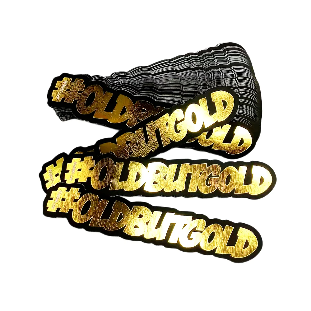 Custom Metallic Foil Sticker Printing Blind Embossed or Hot Foil Stamped Labels