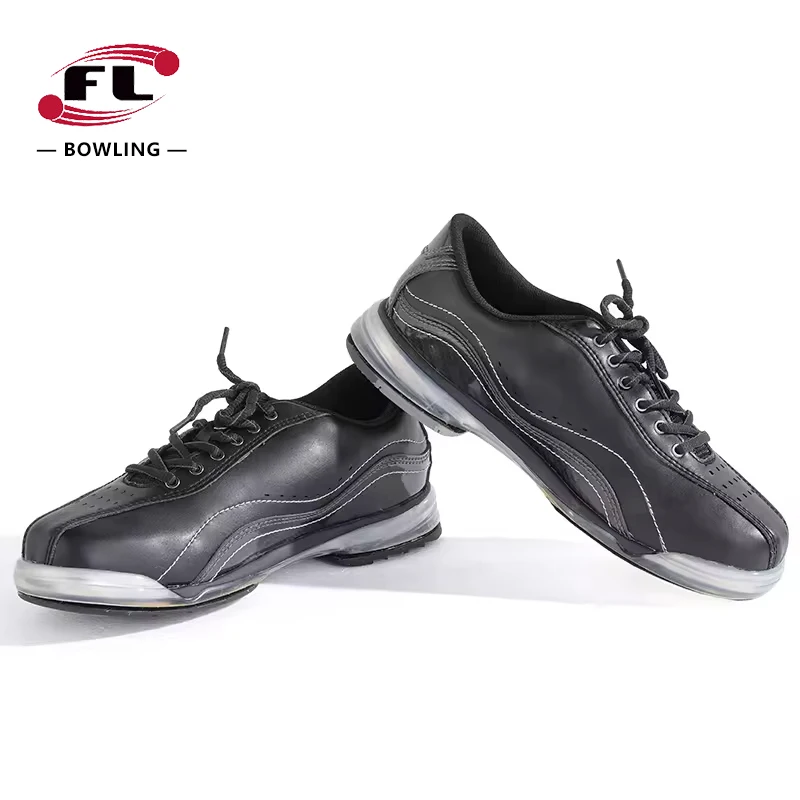 High quality sole bowling shoes Customizable logo Black bowling shoes