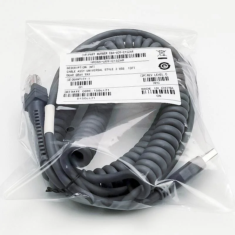 SOTESIN CBA-U09-C15ZAR 15FT 5m For Zebra Motorola Symbol barcode reader cable LS2208 DS3408  DS9208 DS3578 USB data cable