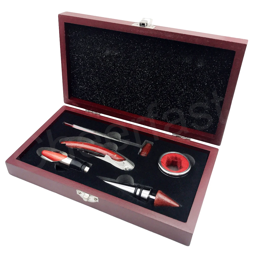 Wonderful 5 Pieces tools in wooden box Case and   men wine gift set and wine gift box set