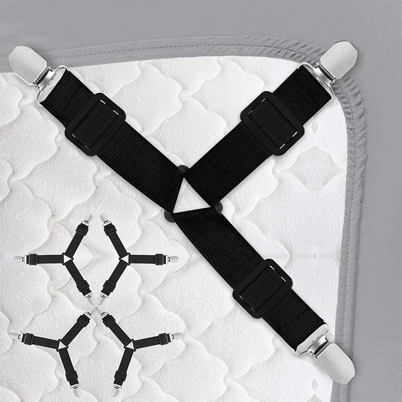 Adjustable Non-slip Fitted Bed Sheet Clips Corner Holder Elastic Bed Sheet Holder Straps Mattress Fastener