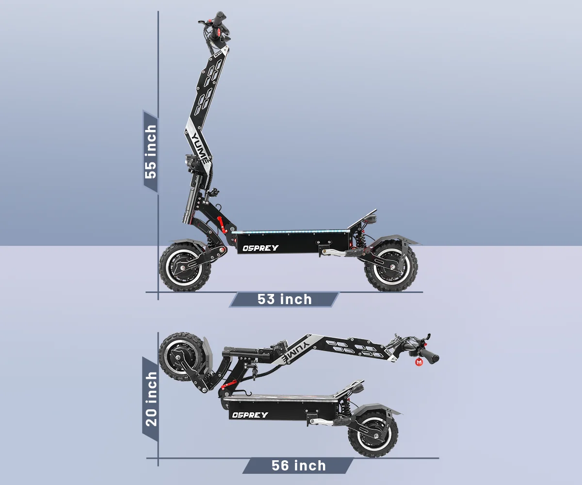 US warehouse YUME Factory Wholesale 72v 7000w Fast Speed e scooter 11 Inch Off Road Electric Scooter Adults