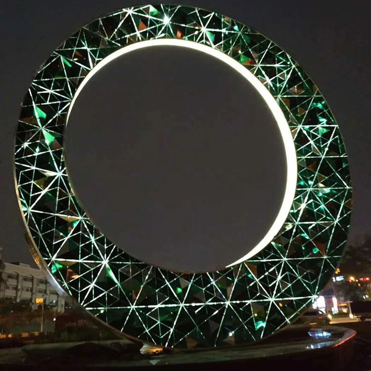 Large Outdoor Modern Decorative Stainless Steel Circle Sculpture