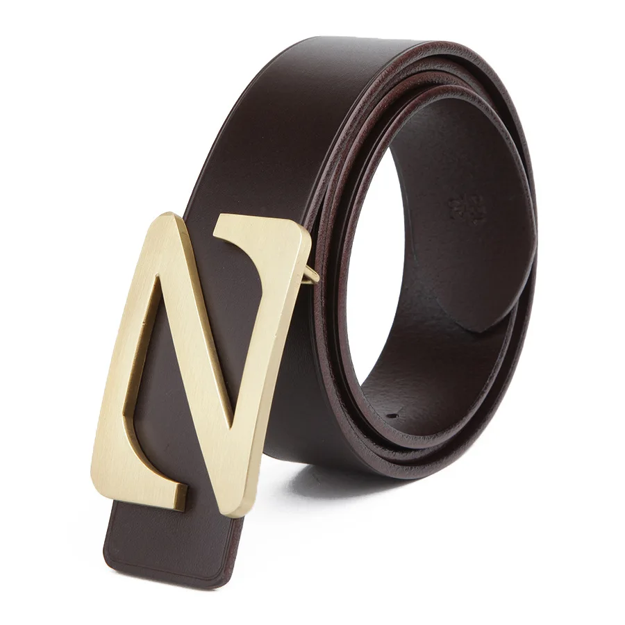 Pure Copper Letter Buckle Italy Imported Manufacturers High-grade Belt