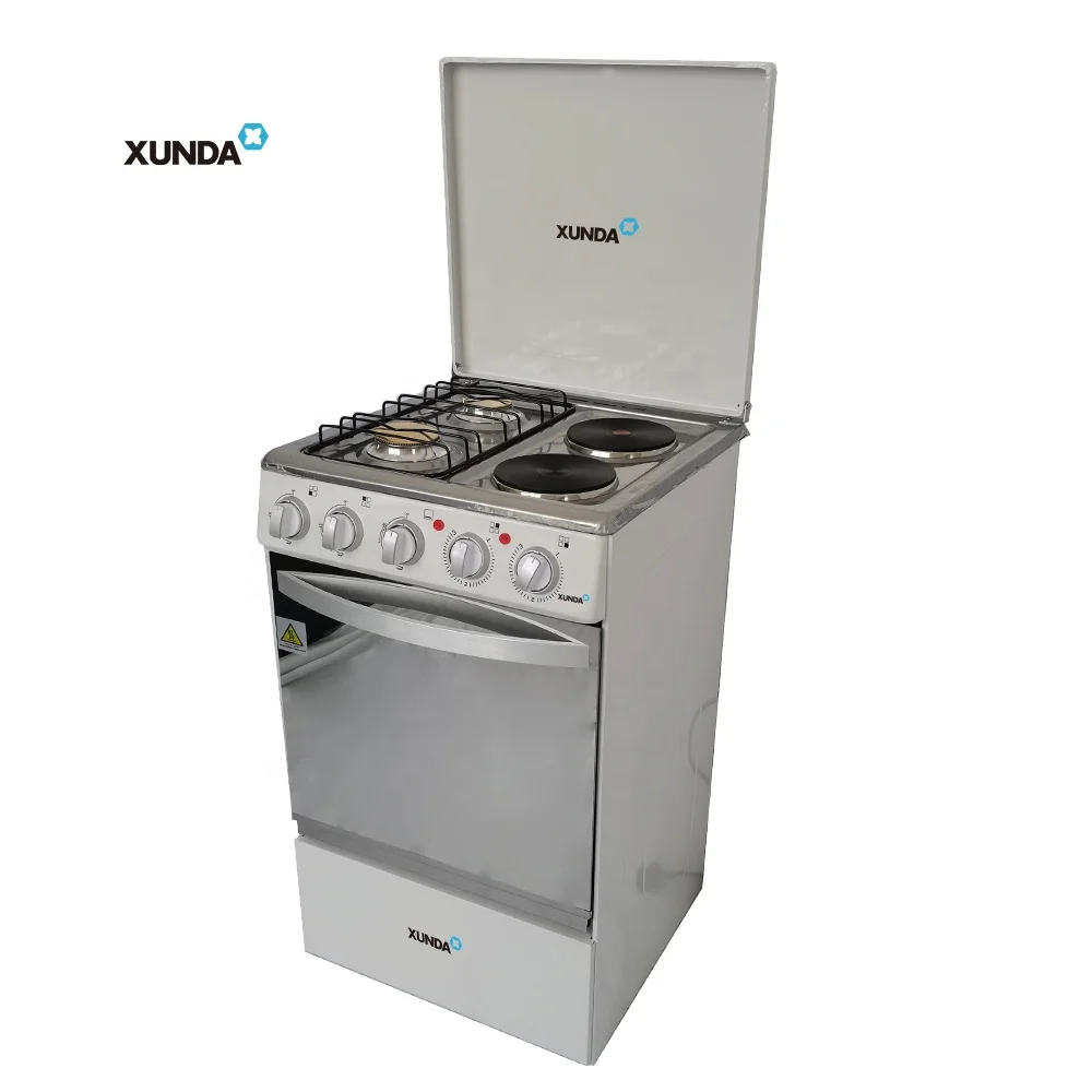 Xunda Major Kitchen Appliance 4 Burner Gas Cooker 2 Electric Hot Plates Stove With Pizza Oven