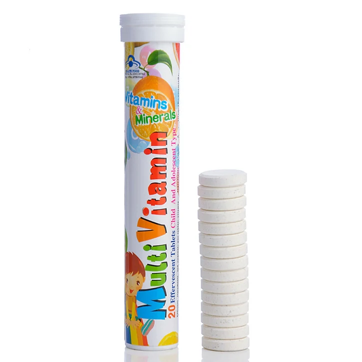 Многовитамины и минералы от производителя, железо, кальций, цинк, витамин C, таблетки Fizzy