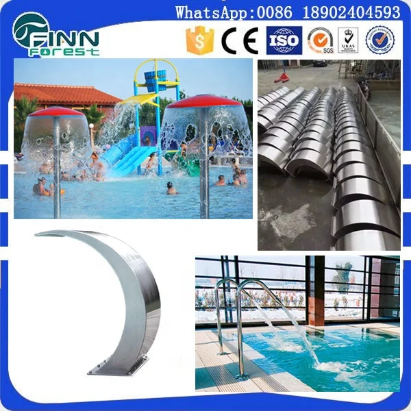 Custom make stainless steel swimming pool waterfall spout