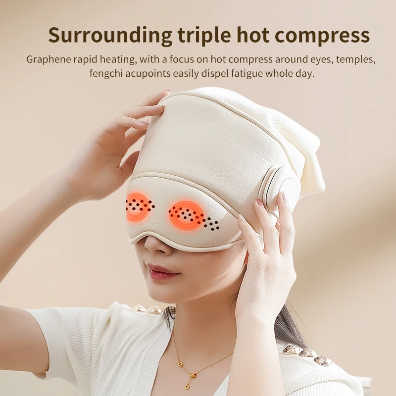 Electric Head Massager  Air Compression Headband Massager Helmet with Heating Head Wrap
