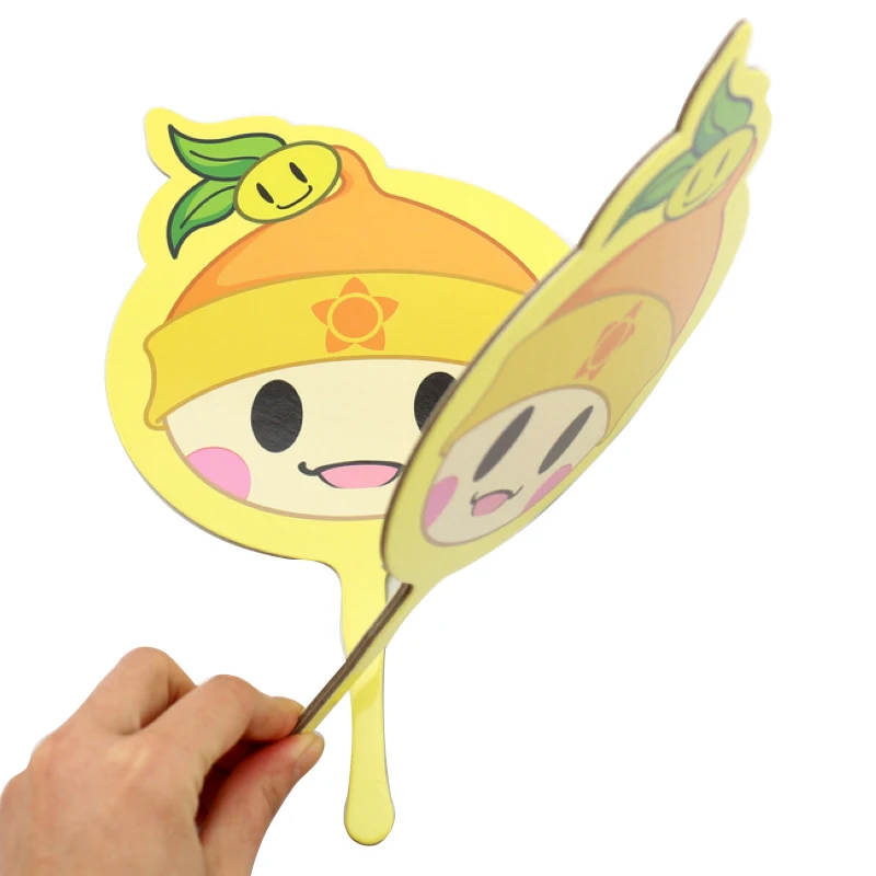 
Factory custom plastic printed personalized pp hand fan 