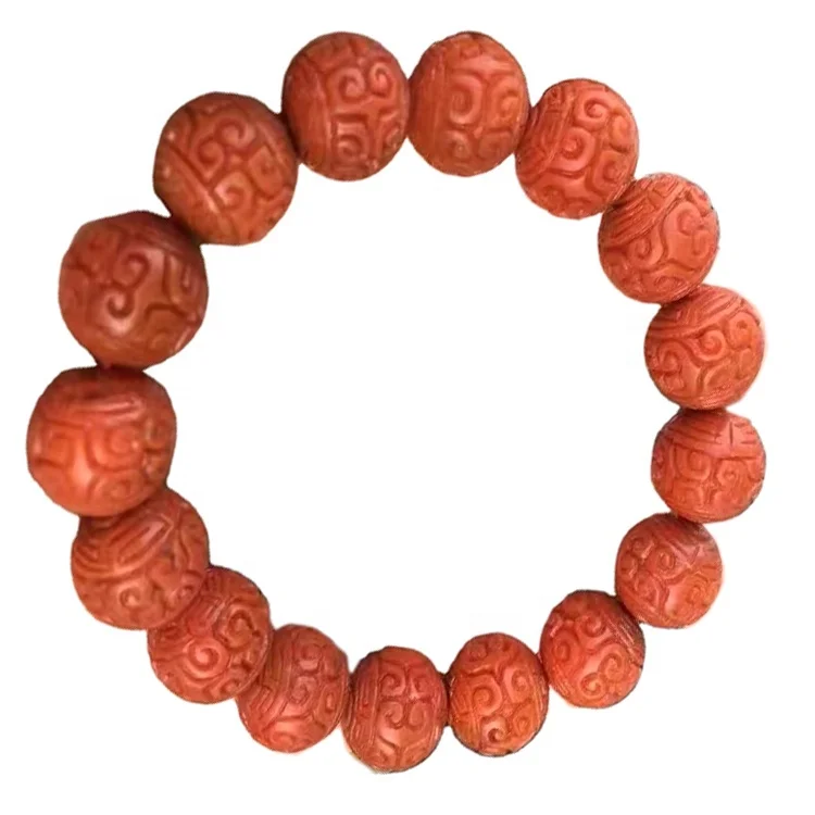 Baoshan Nanhong Carved Buddha round beads agate Bracelets