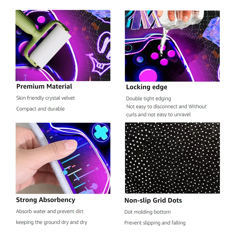 luxury 3D Transparent Gamepad and Colorful Bomb Background gaming rug area rugs for bedroom