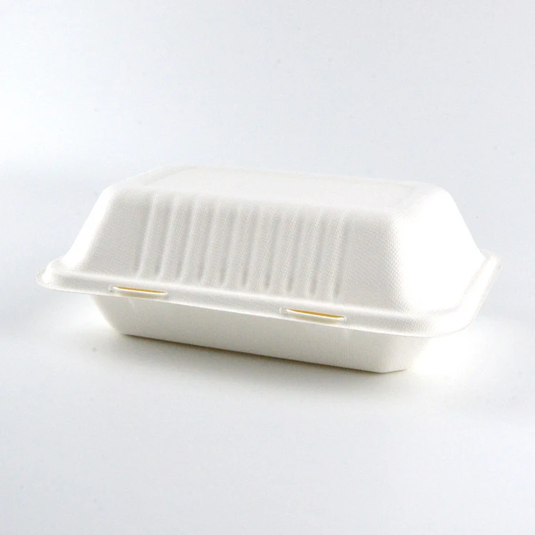 Disposable Paper Pulp Lunch Box Sugarcane Bagasse Container Food Biodegradable Food Box