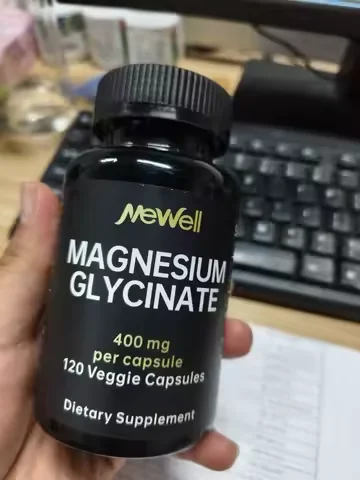 OEM 2024new product Magnesium Glycinate 400mg, 60mg Elemental Magnesium 120 capsules non-gmo