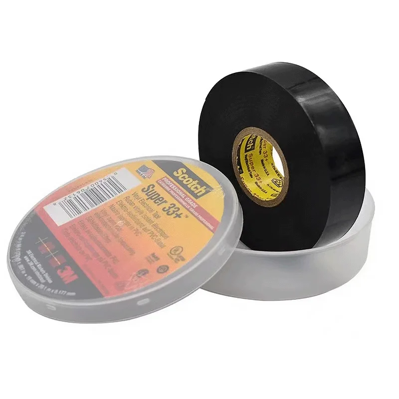 Vinyl Electrical Tape 3M Super 33+ Flame Retardant Professional Grade PVC Rubber Insulation 33 Black #33 for Wires