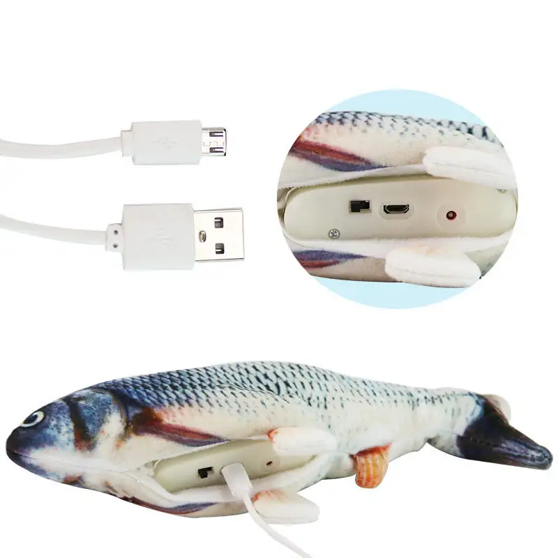 Wholesale USB Electric Stuffed Fresh Floppy Catnip Interactive Plush Cat Fish Toy Flippity Electronic Cat Dog Pet Toy