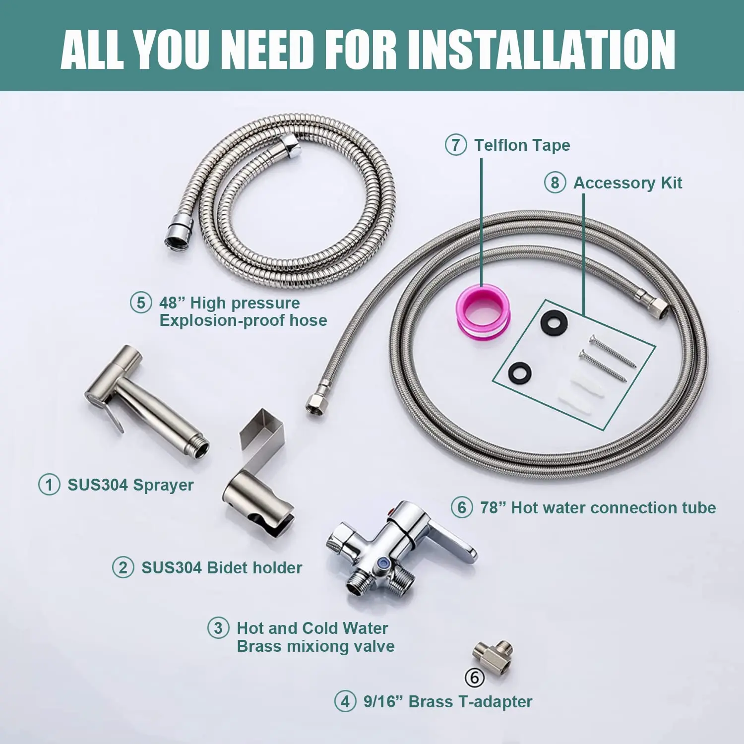 Ручной распылитель для биде с горячим и холодным смесительным клапаном