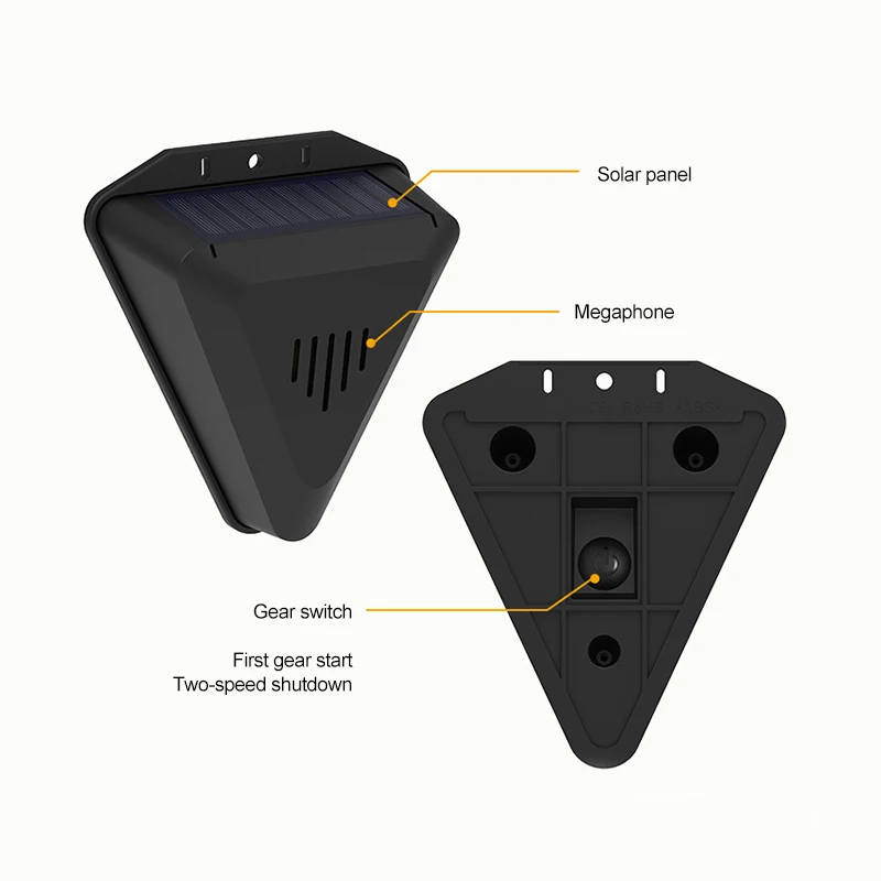 Factory Hot Sale Solar Bird Eepeller Timed Sound And Light Alarm Orchard Fish Pond Field Bird Pigeon Animal Repeller