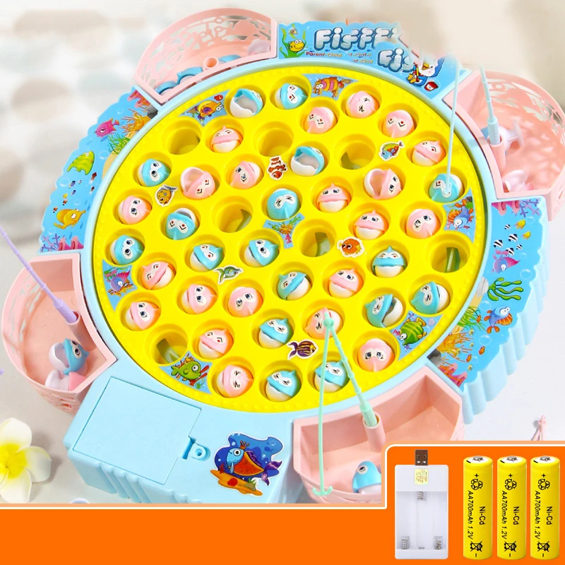 Wholesale Kids Electric Magnetic Game Magnet Set Children Puzzle Fishing Plate Toy