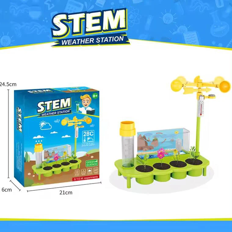 Spot goods plant growing kids education plant ecological weather station science toys kit