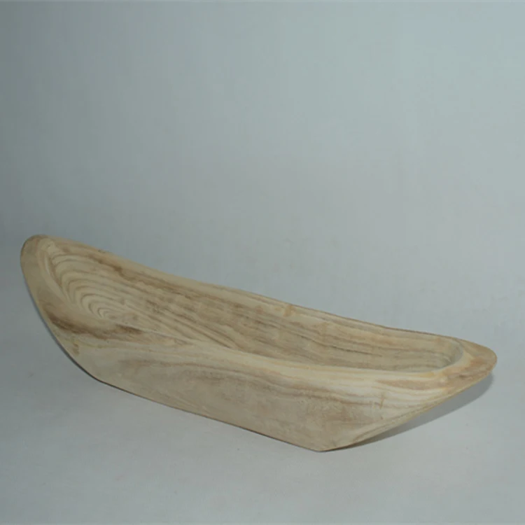 
New Hot Selling Products boat shaped wooden bowl handmade carving wood 