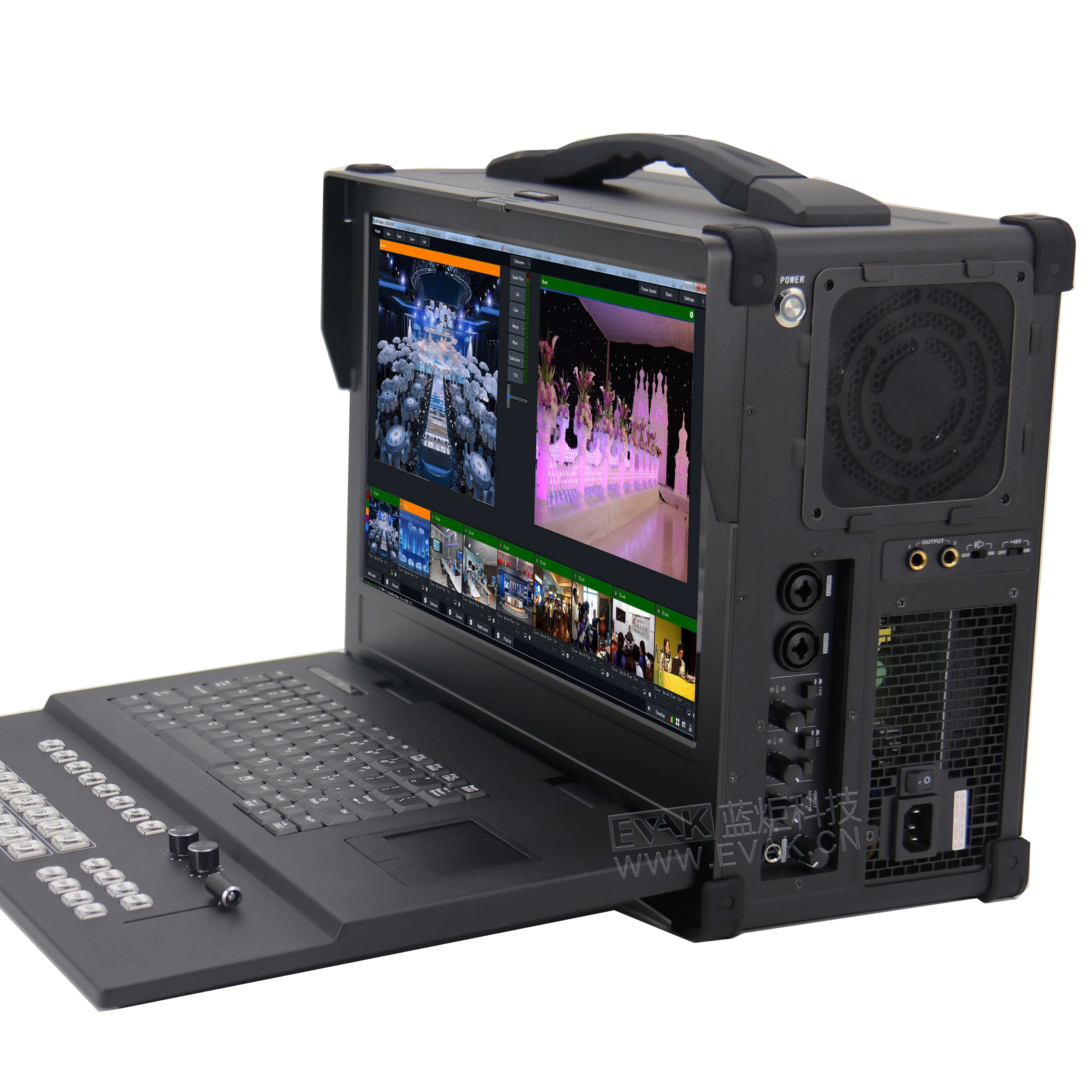 Rugged portable industrial computer with 7*pcs expansion slots for live broadcasting encoding streaming