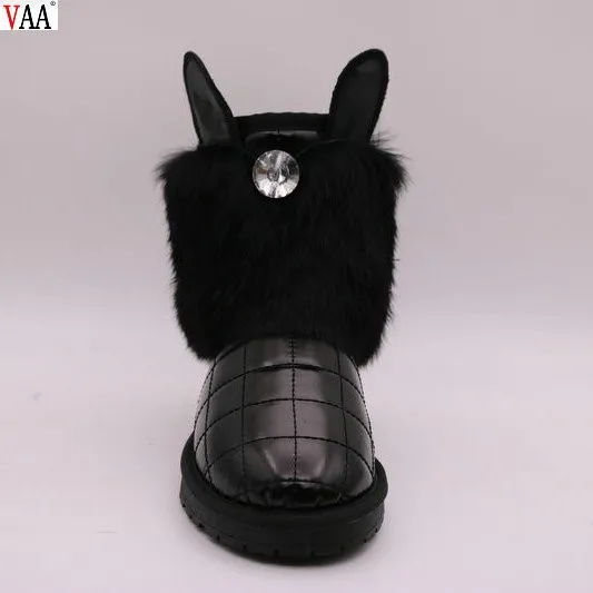 black color fur boots