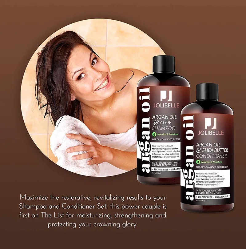 Private Label Curly Nautral Hair Sulfate Free For Dry Hair Organic Shea Butter Moisture Argan Oil Shampoo And Conditioner