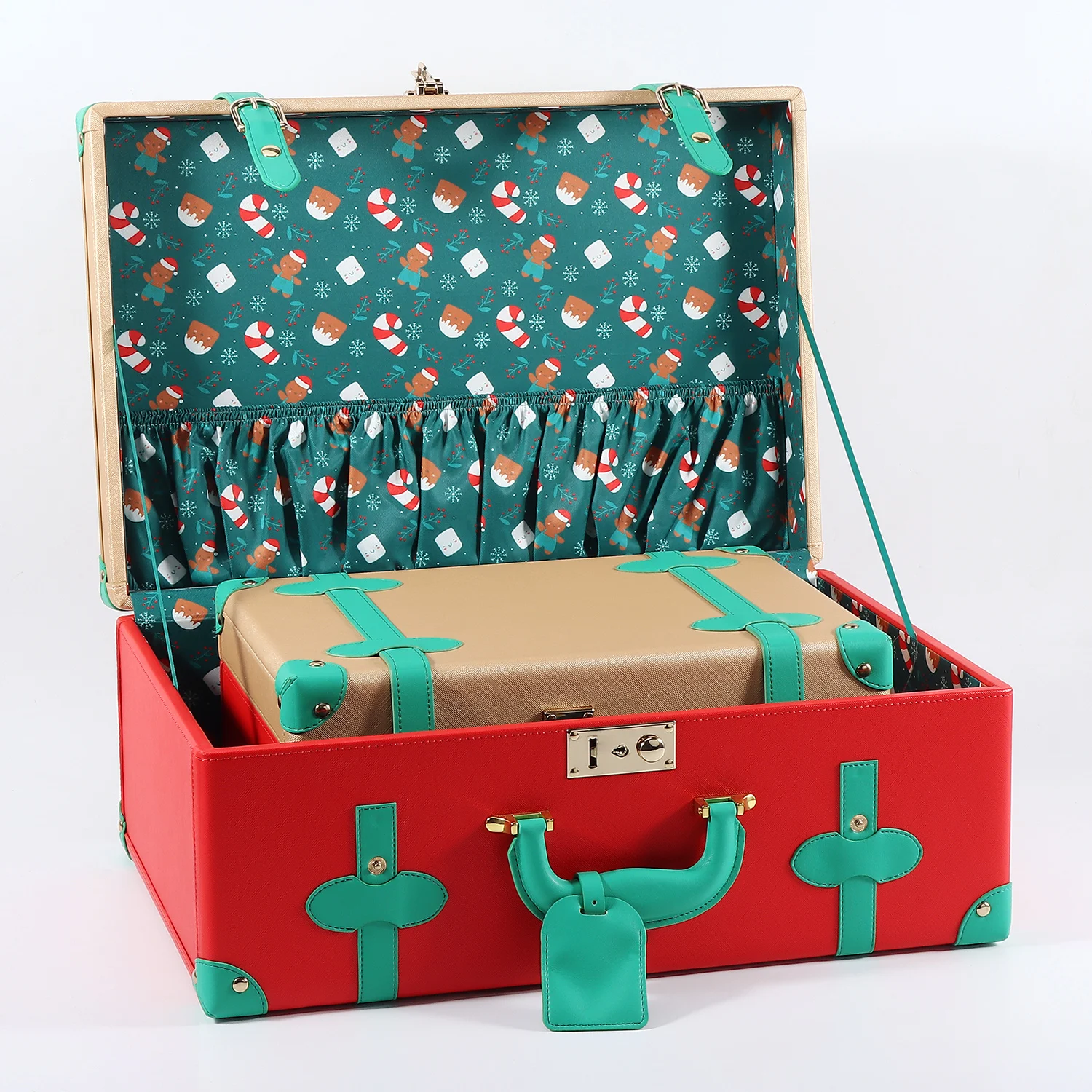 Hot Selling Unisex Vintage Wooden Large Storage Suitcase Luggage Box High Quality New Product with Various PU Main Material