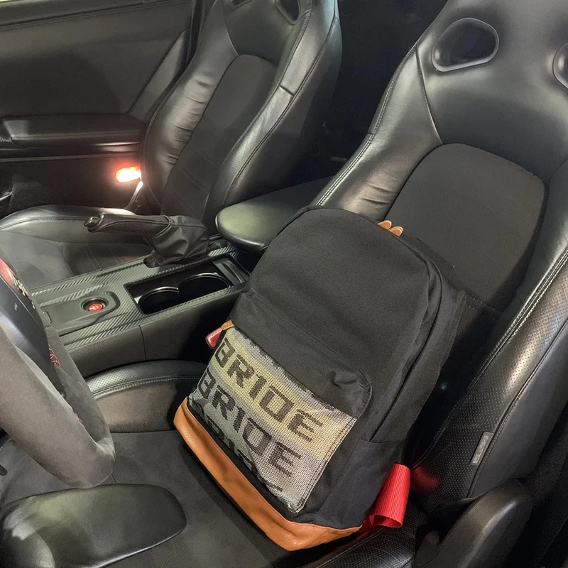 Best Multi-funactional Waterproof Large Capacity Portable Brown Bottom with Red Bride Harness Straps Jdm Bride Racing Backpack